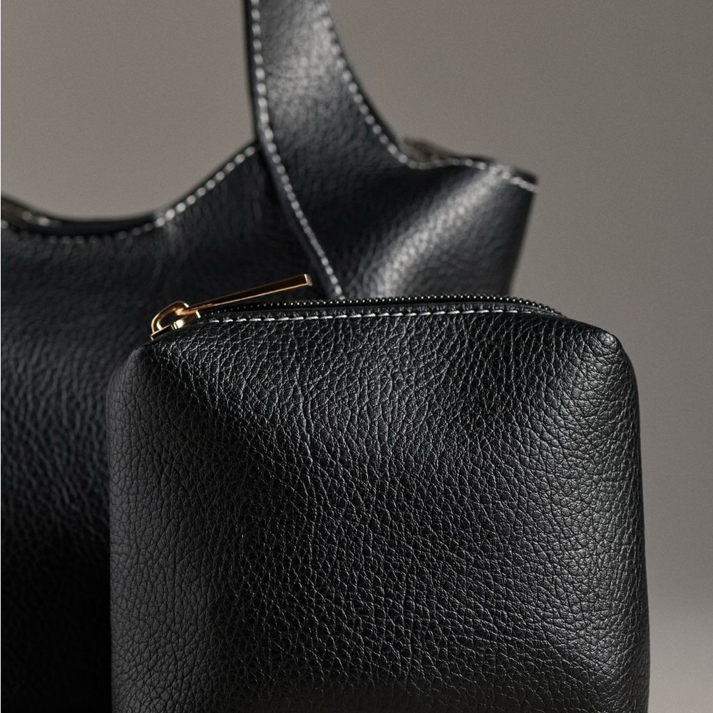 Anthropologie The Sonia Mini Slouchy Tote Bag Black - Picture 3 of 3